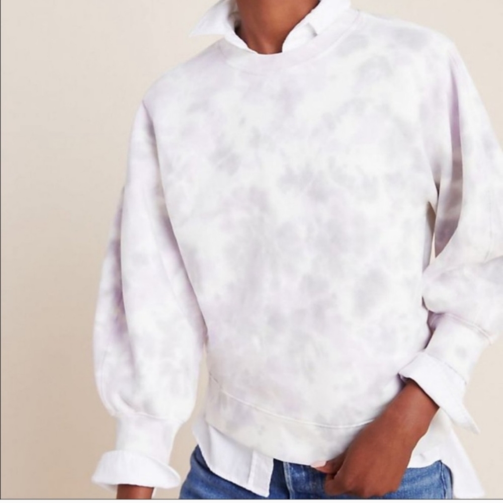 Agolde Thora tie dye Crewneck Crop Sleeve sweatshirt large